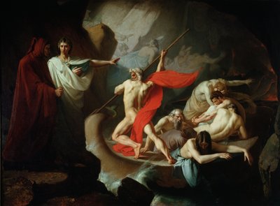 Charon die de zielen van de doden over de Styx vervoert, 1860 door Konstantin Petrovich Pomerantsev